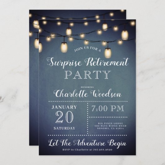 Het koord van de Retirement van de onderneming bla Kaart (Voorkant / Achterkant)