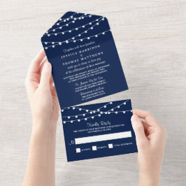 Het koord verlicht op marineblauw Collectie van de All In One Uitnodiging
