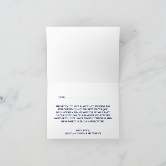 Het koord verlicht op marineblauw Collectie van de Bedankkaart (Binnen)