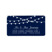 Het koord verlicht op marineblauw Collectie van de Etiket (Voorkant)