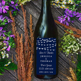 Het koord verlicht op marineblauw Collectie van de Etiket