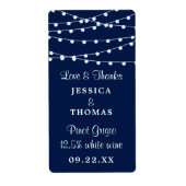 Het koord verlicht op marineblauw Collectie van de Etiket (Voorkant)