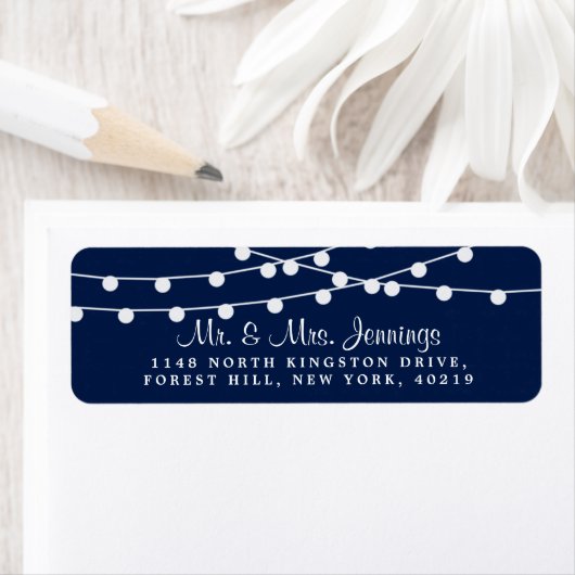 Het koord verlicht op marineblauw Collectie van de Etiket (Insitu)