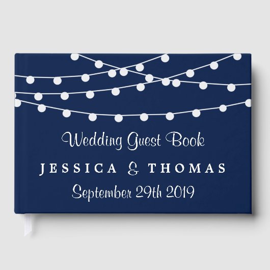 Het koord verlicht op marineblauw Collectie van de Gastenboek (Voorkant)