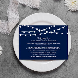 Het koord verlicht op marineblauw Collectie van de Informatiekaartje