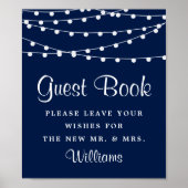 Het koord verlicht op marineblauw Collectie van de Poster (Voorkant)