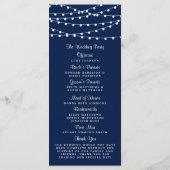 Het koord verlicht op marineblauw Collectie van de Programmakaart (Achterkant)