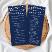 Het koord verlicht op marineblauw Collectie van de Programmakaart