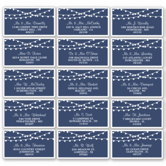 Het koord verlicht op marineblauw Collectie van de Sticker (Voorkant)