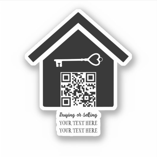 Het kopen of verkopen van onroerend goed decal, QR Sticker (Voorkant)