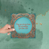 Het koperturquoise Lijst Feestdagenkaart