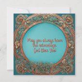 Het koperturquoise Lijst Feestdagenkaart (Voorkant)