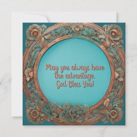 Het koperturquoise Lijst Feestdagenkaart (Voorkant)