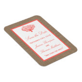 Het koraal op het strand van Burlap Boho Collectie Magneet (Rechterzijde)