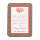 Het koraal op het strand van Burlap Boho Collectie Magneet (Verticaal)