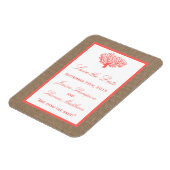 Het koraal op het strand van Burlap Boho Collectie Magneet (Linkerzijde)