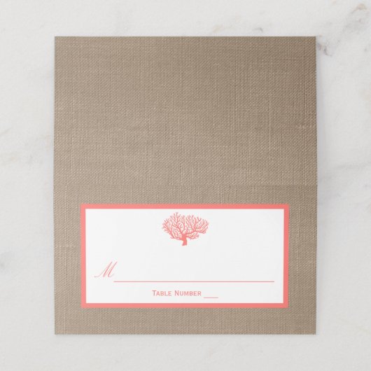 Het koraal op het strand van Burlap Boho Collectie Plaatskaartje (Buitenkant ongevouwen)