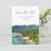 Het Kornlijndorp van het meer Tahoe Wedding Sparen Kaart (Staand voorkant)