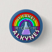Het kost ALKYNES! Scheikundepen voor regenboogfles Ronde Button 3,2 Cm (Voorkant)