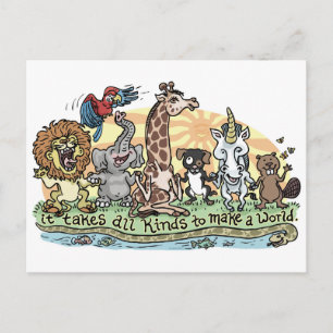 Het kost alle soorten om een wereld te maken briefkaart