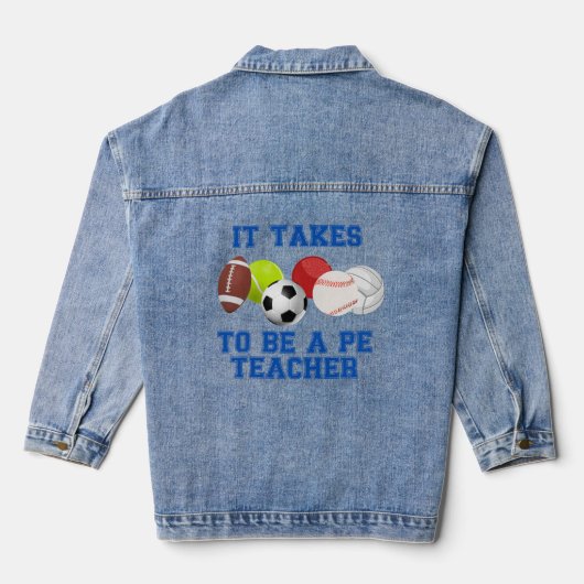 Het kost ballen om een gymleraar te zijn denim jacket (Achterkant)