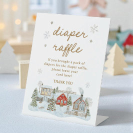 Het kost een dorp baby shower luier raffle reclamebord met voetstuk