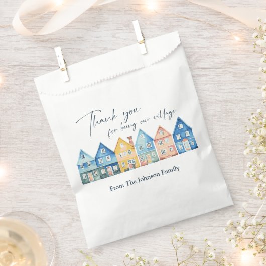 "Het kost een dorp" Dank u douche Bedankzakje (Geknipt)