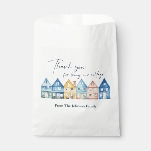 "Het kost een dorp" Dank u douche Bedankzakje (Voorkant)