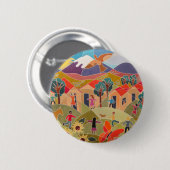 Het kost een dorp ronde button 5,7 cm (Voorkant /achterkant)