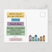 Het kost een dorp uitnodiging briefkaart (Achterkant)