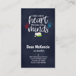 Het kost een groot hart om kleine geesten te leren visitekaartje
