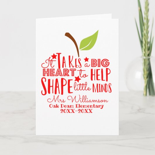 het kost een groot hart om kleine geesten te vorme kaart (Voorkant)