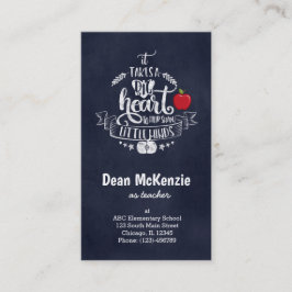 Het kost een groot hart visitekaartje
