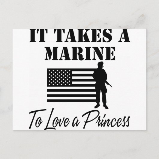 Het kost een marinier om van een prinses te houden briefkaart (Voorkant)