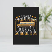 Het kost een speciale persoon om een schoolbus te  RSVP kaartje (Staand voorkant)