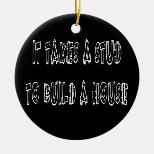 Het kost een stoot om een kerstmenorum van het hui keramisch ornament (Voorkant)