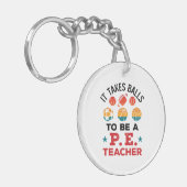 Het kost muren om een PE-leraar te worden Funny Co Sleutelhanger (Voorkant Links)