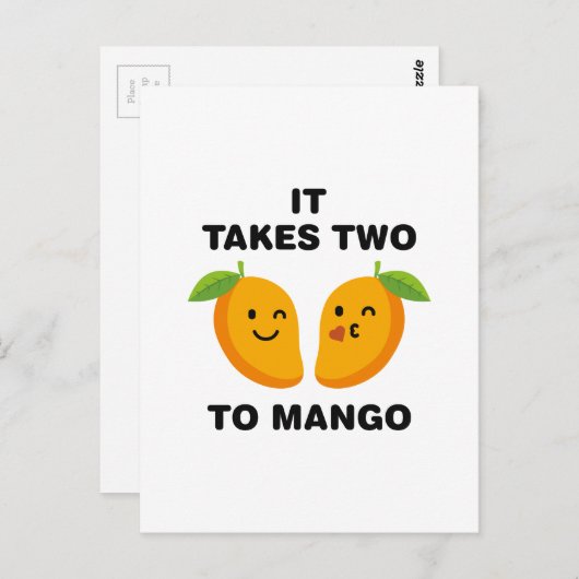 Het kost twee keer mango briefkaart (Voorkant / Achterkant)