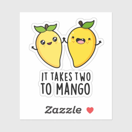 Het kost twee keer mango Funny Dansende Fruit Pun Sticker (Vel)