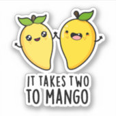 Het kost twee keer mango Funny Dansende Fruit Pun Sticker (Voorkant)