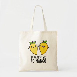 Het kost twee keer mango Funny Dansende Fruit Pun Tote Bag