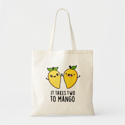 Het kost twee keer mango Funny Dansende Fruit Pun Tote Bag (Voorkant)