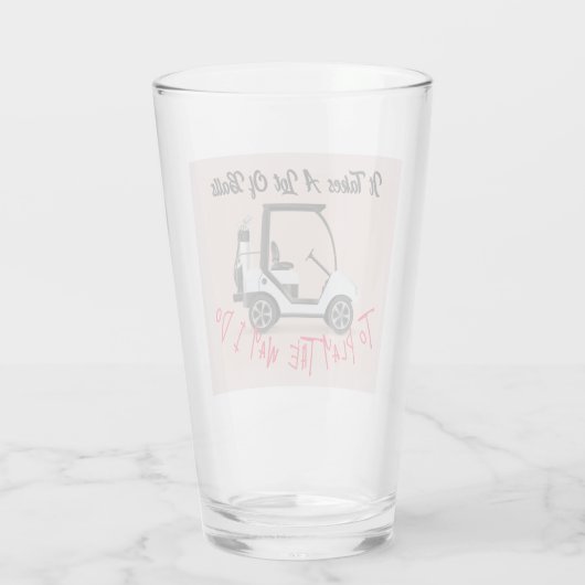 Het kost veel ballen glazen beker (Achterkant)