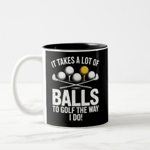 Het kost veel ballen om grappig te golfen Grappig Tweekleurige Koffiemok