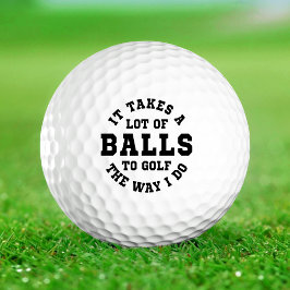 Het kost veel ballen om te golfen zoals ik grappig