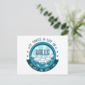 Het kost veel ballen om te golven zoals ik doe briefkaart (Staand voorkant)