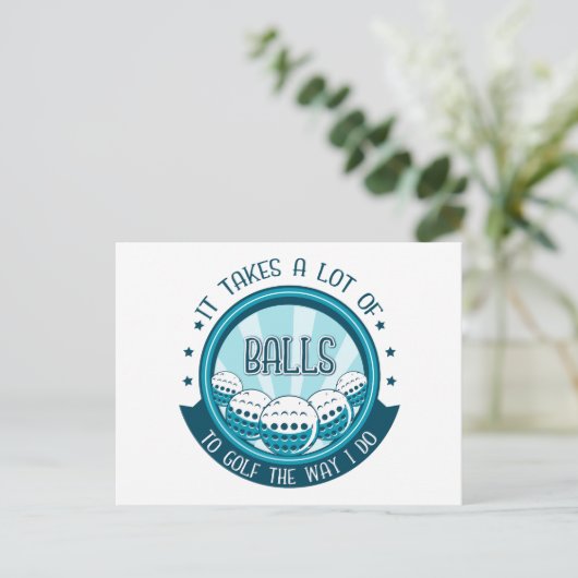 Het kost veel ballen om te golven zoals ik doe briefkaart (Staand voorkant)