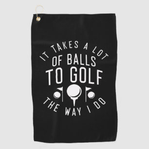 Het kost veel ballen om te golven zoals ik doe golfhanddoek