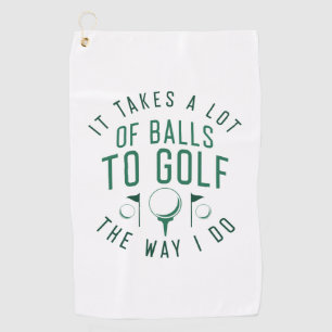 Het kost veel ballen om te golven zoals ik doe golfhanddoek