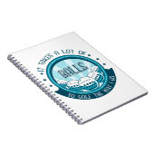 Het kost veel ballen om te golven zoals ik doe notitieboek (Rechterzijde)